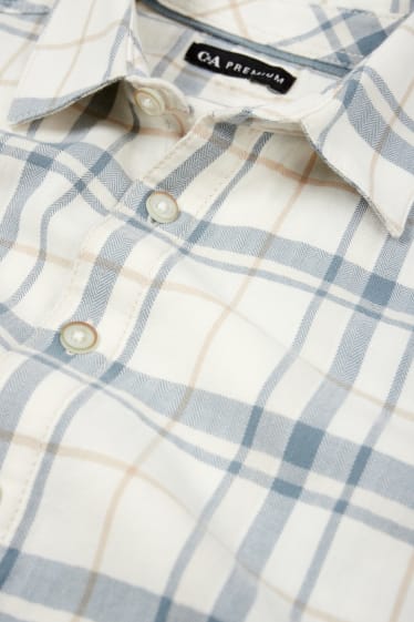 Niños - Camisa - de cuadros - beis