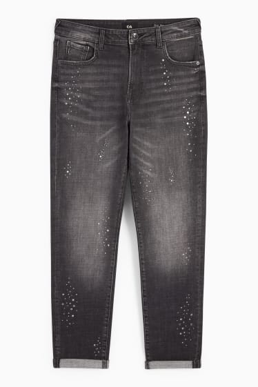 Femmes - Boyfriend jean - mid waist - LYCRA® - jean gris foncé