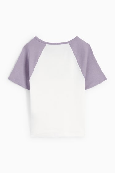 Kinderen: meisjes - Vlinder - T-shirt - crèmekleurig