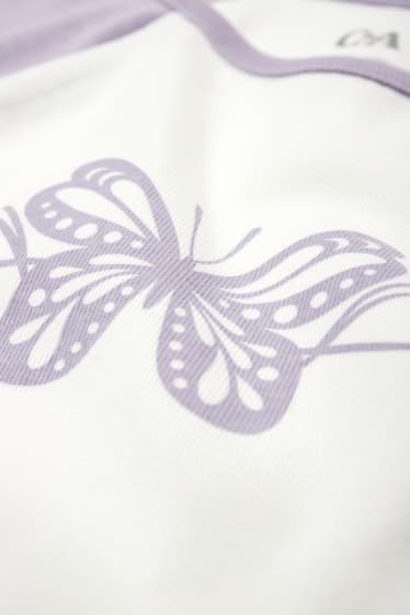 Kinderen: meisjes - Vlinder - T-shirt - crèmekleurig