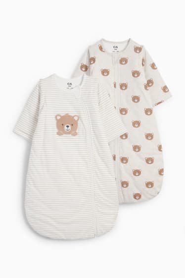 Baby Mädchen - Multipack 2er - Bärchen - Baby-Schlafsack - 6-18 Monate - cremeweiss