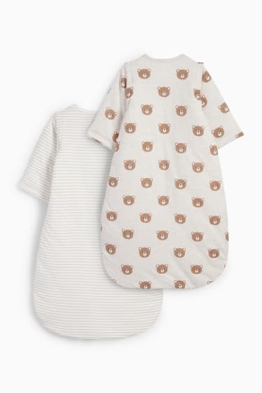 Baby Mädchen - Multipack 2er - Bärchen - Baby-Schlafsack - 6-18 Monate - cremeweiss