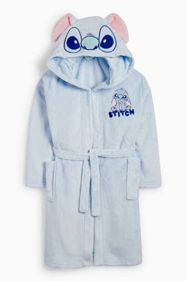 Enfants filles - Lilo & Stitch - peignoir à capuche - bleu clair