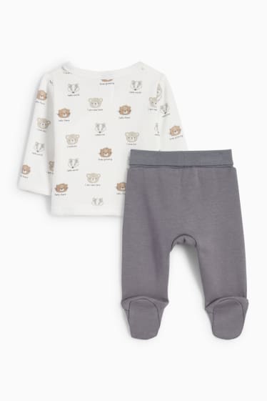 Bébés garçons - Animaux sauvages - ensemble nouveau-né - 2 pièces - gris / beige