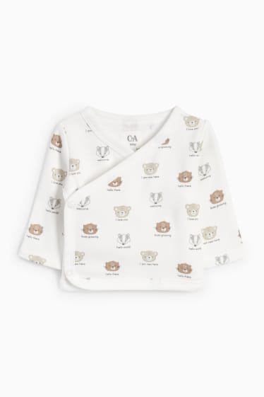 Bébés garçons - Animaux sauvages - ensemble nouveau-né - 2 pièces - gris / beige
