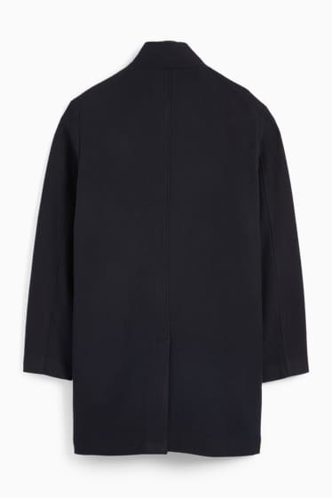 Hommes - Manteau - look 2-en-1 - laine mélangée - bleu foncé