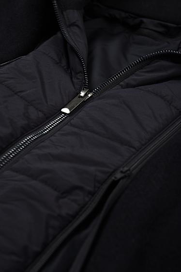 Hommes - Manteau - look 2-en-1 - laine mélangée - bleu foncé