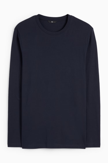Hombre - Camiseta de manga larga - azul oscuro