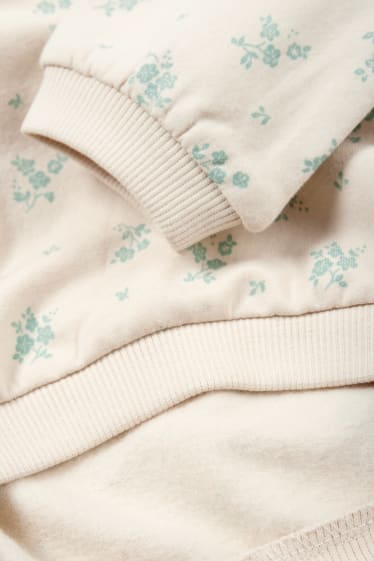 Bébés filles - Petites fleurs - tenue pour bébé - 2 pièces - beige clair