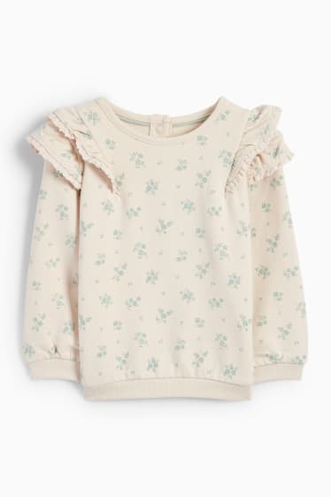 Bébés filles - Petites fleurs - tenue pour bébé - 2 pièces - beige clair