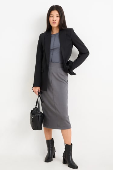 Damen - Basic-Bleistiftrock - dunkelgrau
