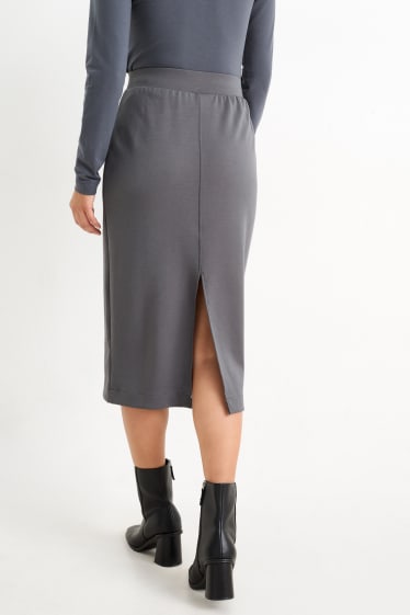 Damen - Basic-Bleistiftrock - dunkelgrau