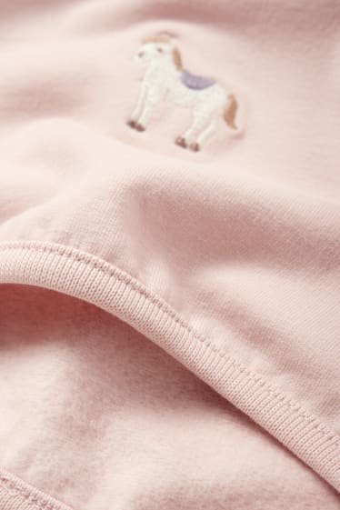 Baby Mädchen - Multipack 3er - Blümchen und Bauernhof - Baby-Sweatshirt - weiß / rosa