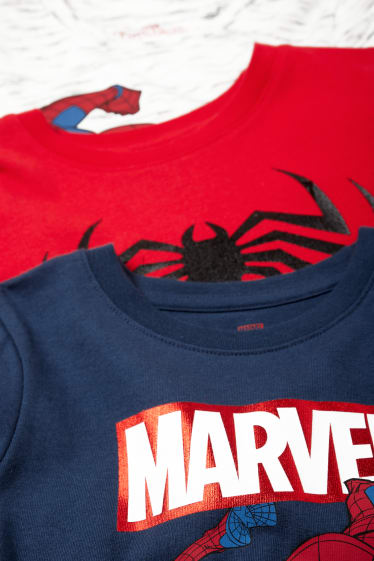 Kinder Jungen - Multipack 3er - Spider-Man - Langarmshirt - rot / blau