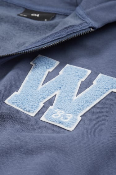 Uomo - Felpa con zip e cappuccio - blu