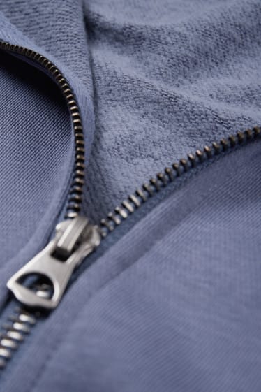 Uomo - Felpa con zip e cappuccio - blu