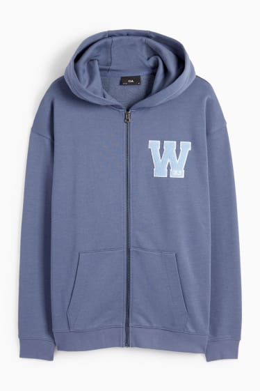 Uomo - Felpa con zip e cappuccio - blu