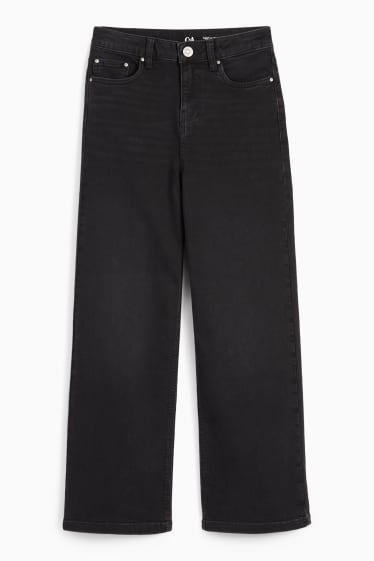 Copii - Fete - Wide leg jeans - LYCRA® - negru