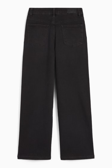 Copii - Fete - Wide leg jeans - LYCRA® - negru