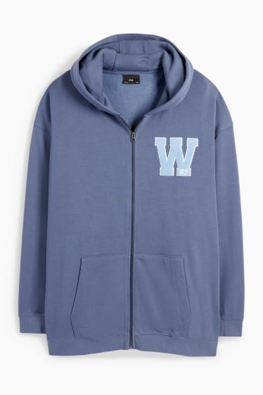 Uomo - Felpa con zip e cappuccio - blu