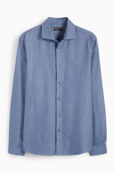 Hommes - Chemise - regular fit - col cutaway - bleu foncé