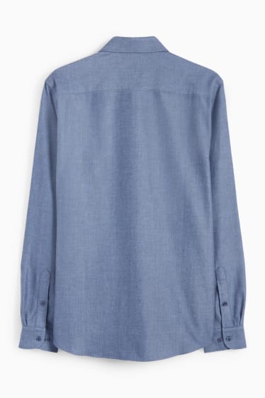 Hommes - Chemise - regular fit - col cutaway - bleu foncé