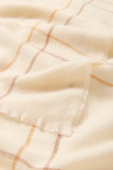 Donna - Sciarpa - a quadretti - beige