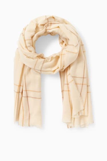 Donna - Sciarpa - a quadretti - beige