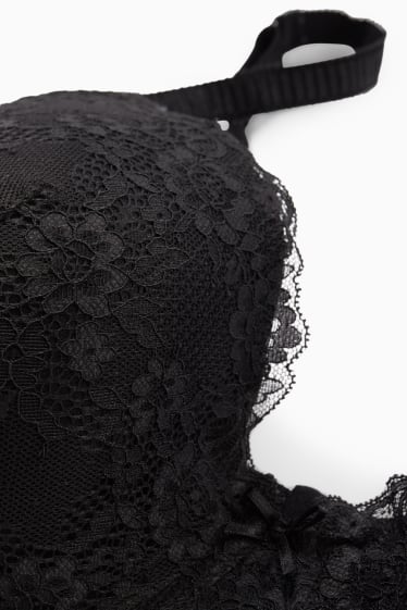 Femei - Sutien cu armătură - DEMI - vătuit - negru