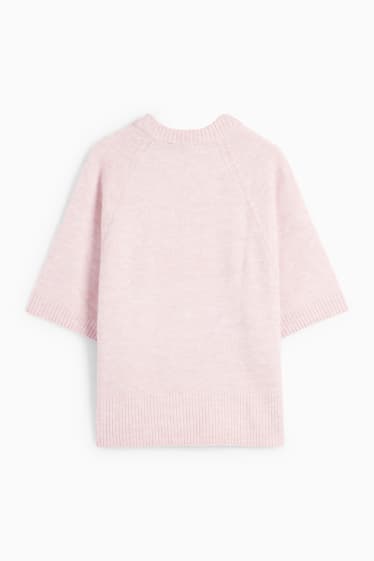 Kobiety - Sweter z dzianiny - z krótkim rękawem - jasnoróżowy