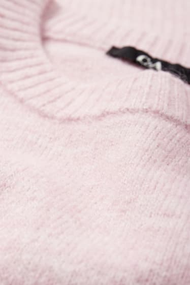 Kobiety - Sweter z dzianiny - z krótkim rękawem - jasnoróżowy