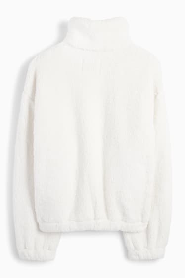 Damen - Teddy-Jacke - cremeweiss