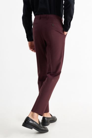 Hommes - Pantalon de costume - regular fit - Flex - 4 Way Stretch - bordeaux