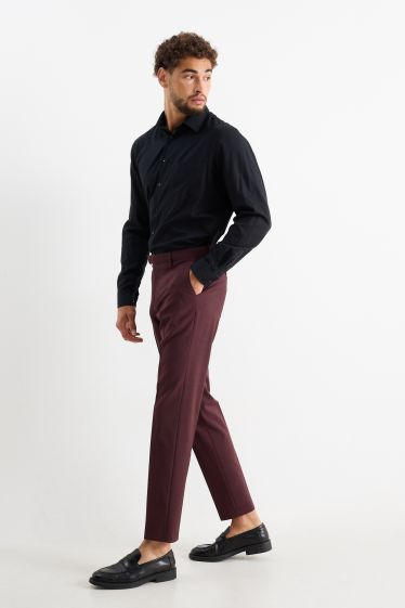 Hommes - Pantalon de costume - regular fit - Flex - 4 Way Stretch - bordeaux