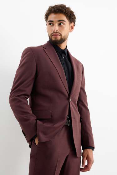 Herren - Baukasten-Sakko - Regular Fit - Flex - 4 Way Stretch - bordeaux