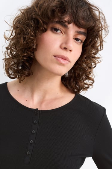 Donna - Maglia con collo serafino - nero