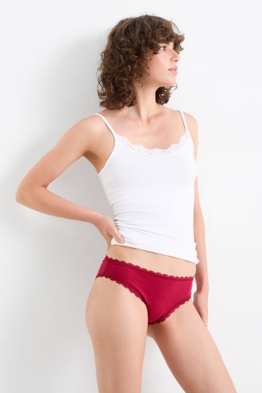 Dames - Set van 4 - slip - grijs