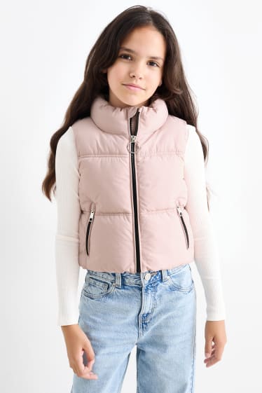 Kinder Mädchen - Steppweste - wasserabweisend - rosa