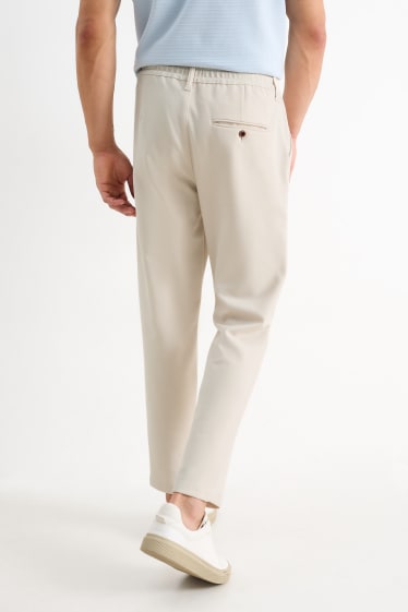 Pánské - Kalhoty chino - tapered fit - béžová