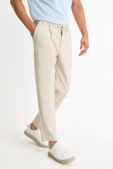 Pánské - Kalhoty chino - tapered fit - béžová