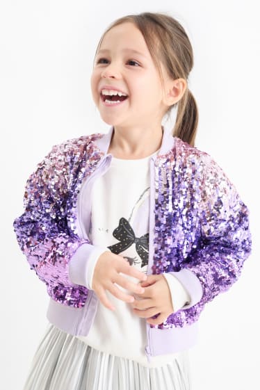 Enfants filles - Blouson à sequins - brillant - violet