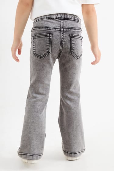 Enfants filles - Licorne - flared jegging jean - gris clair