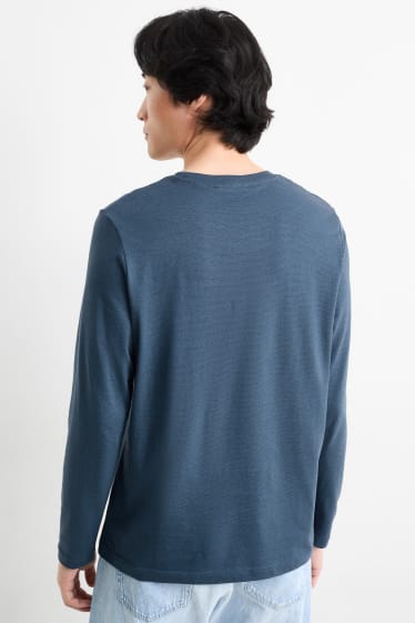 Heren - Longsleeve - donkerblauw