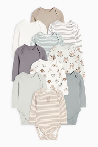 Unisex - Confezione da 10 - animali selvatici - body per neonati - bianco crema