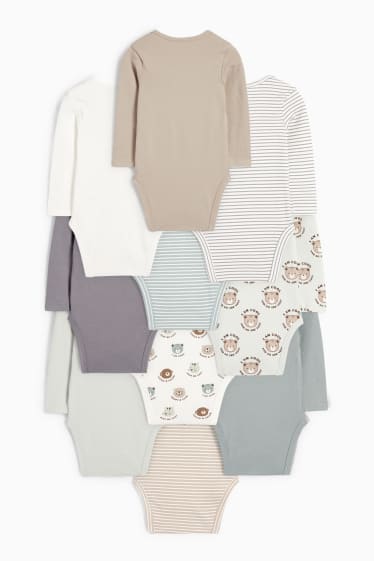 Unisex - Confezione da 10 - animali selvatici - body per neonati - bianco crema