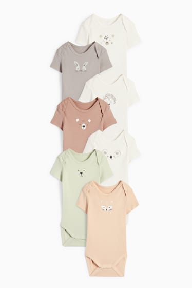 Unisexe - Lot de 7 - body pour bébé - blanc / gris