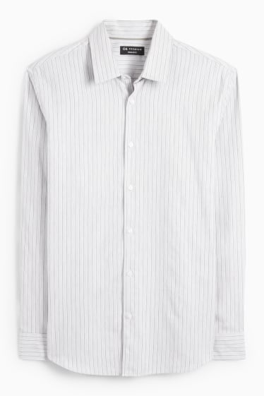 Hombre - Camisa - regular fit - Kent - de rayas - gris claro