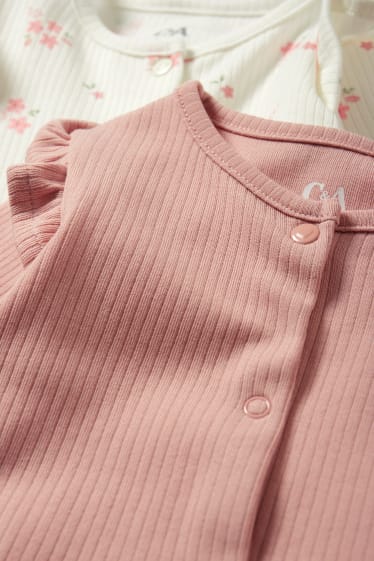 Bébés filles - Lot de 2 - petites fleurs - pyjamas bébé - rose
