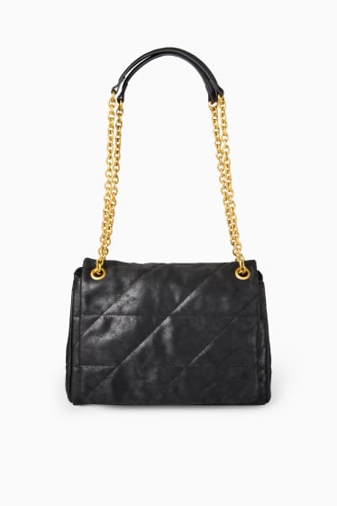 Damen - Tasche - Lederimitat - schwarz