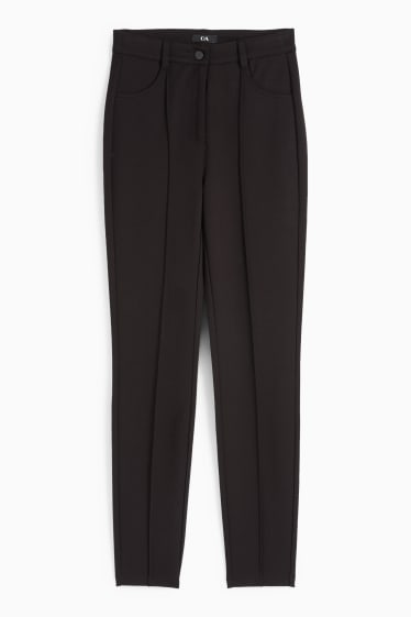 Kobiety - Spodnie z jerseyu - wysoki stan - skinny fit - czarny